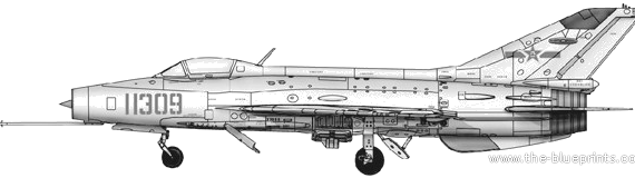 Самолет Chengdu J-7B [MiG-21] - чертежи, габариты, рисунки